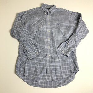 Polo Ralph Lauren Blake Long‎ Sleeve Button Down Shirt Blue Plaid Medium J111